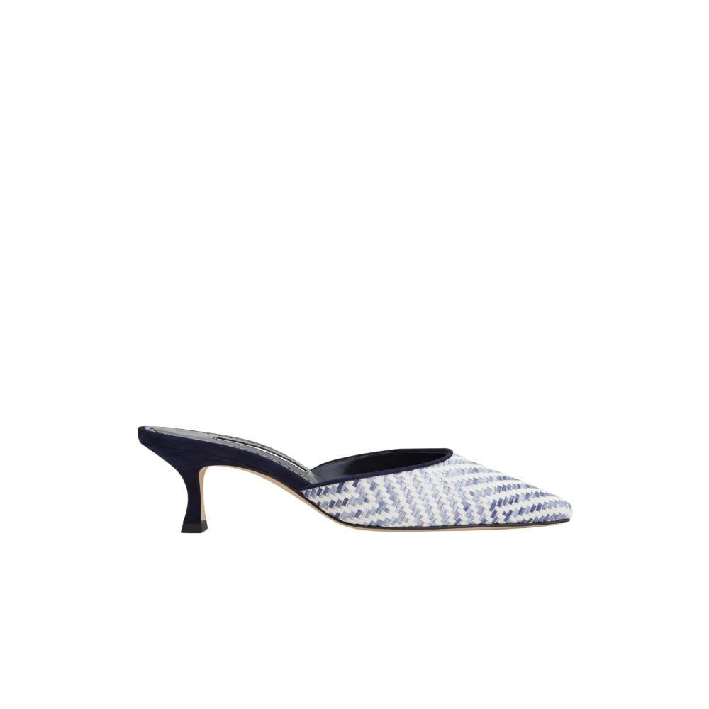 Manolo Blahnik Women's White Heeled Mules, 5 Uk, Carolyne 50 Mules