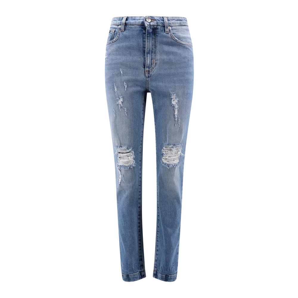 Dolce & Gabbana Blauwe Slim-fit Jeans met Hoge Taille Aw23 Blue Dames