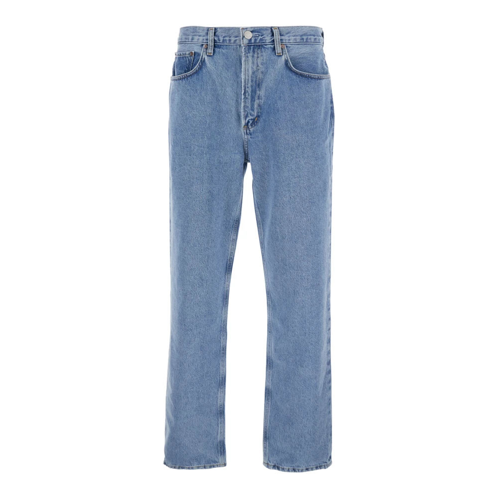 Agolde Lichtblauwe Five-Pocket Jeans met Achterlogo Blue Heren