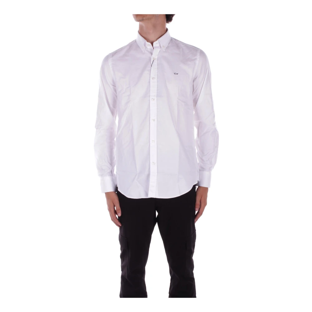PAUL & SHARK Yachting Logo Front Button Shirt White Heren