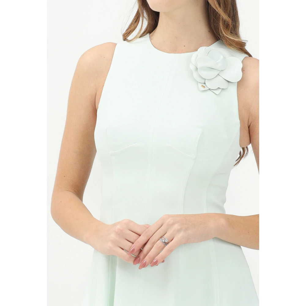 Elisabetta Franchi Mintgroene Korte Jurk Trapezestijl Green Dames