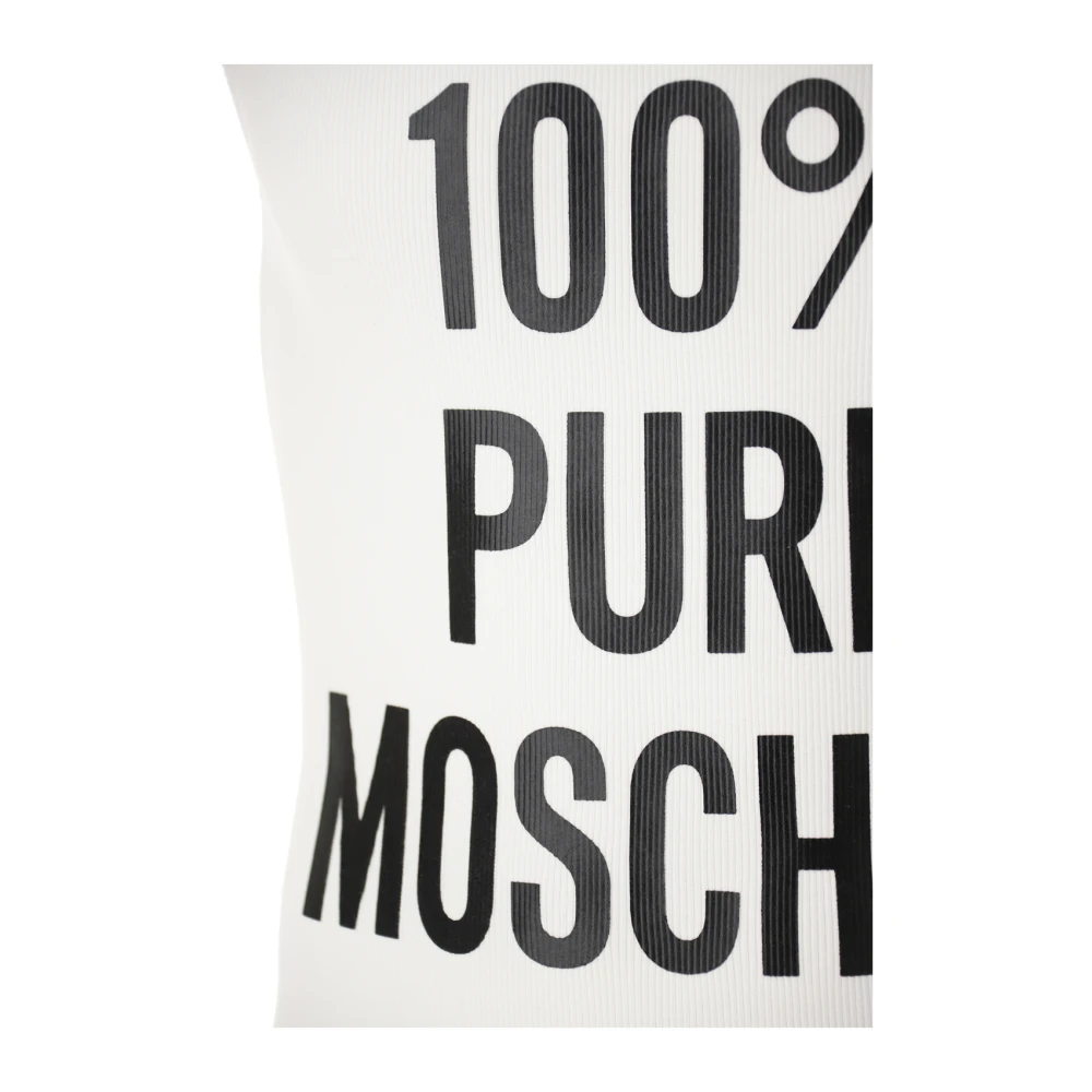 Moschino Geribbelde Tanktop in Wit White Heren