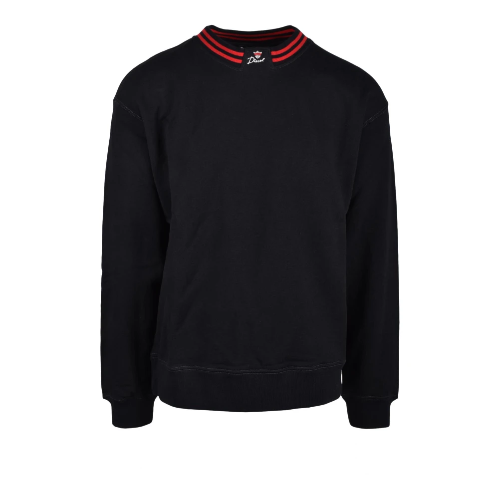 Diesel Zwarte Katoenen Sweatshirt Ronde Hals Black Heren