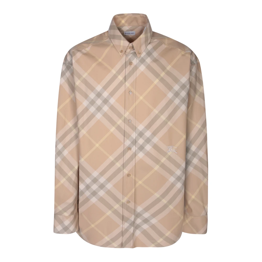 Burberry Men's Beige Check Cotton Shirt