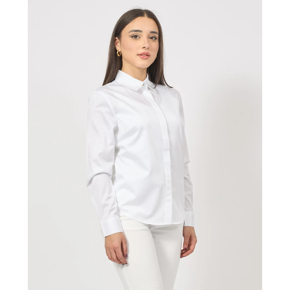 Guess Witte overhemd met lange mouwen en knoopsluiting White Dames