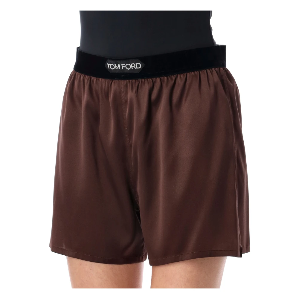 Tom Ford Donkerbruine Zijden Boxershorts Brown Dames