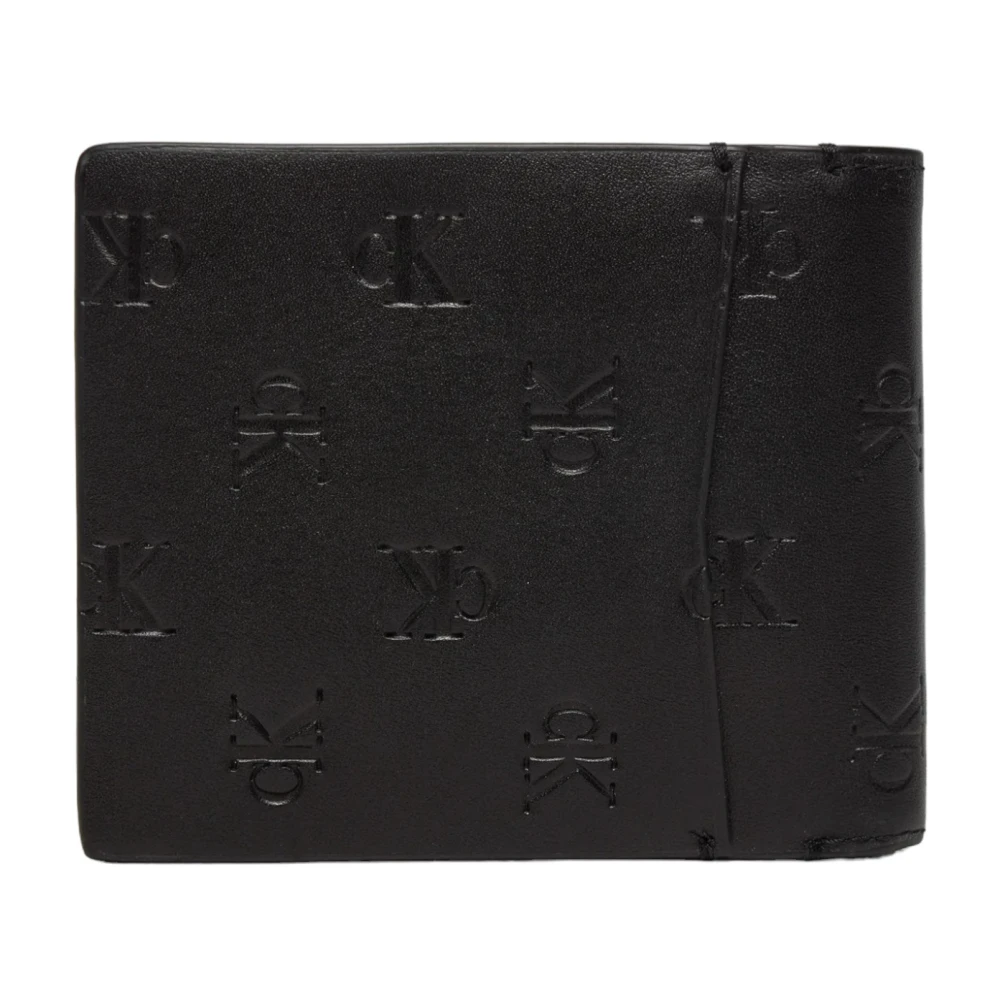 Calvin Klein Jeans Geëmbosseerde leren portemonnee Black Heren
