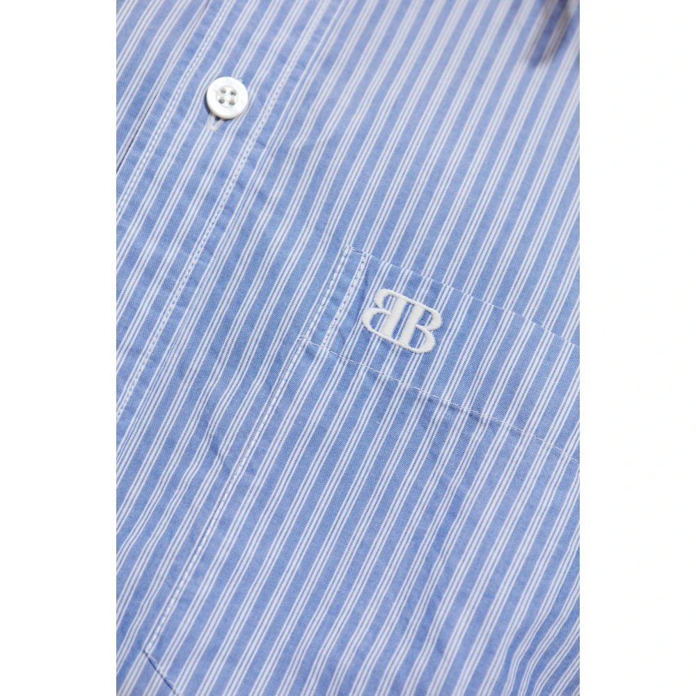 Balenciaga Shirt met streepjespatroon Blue Dames