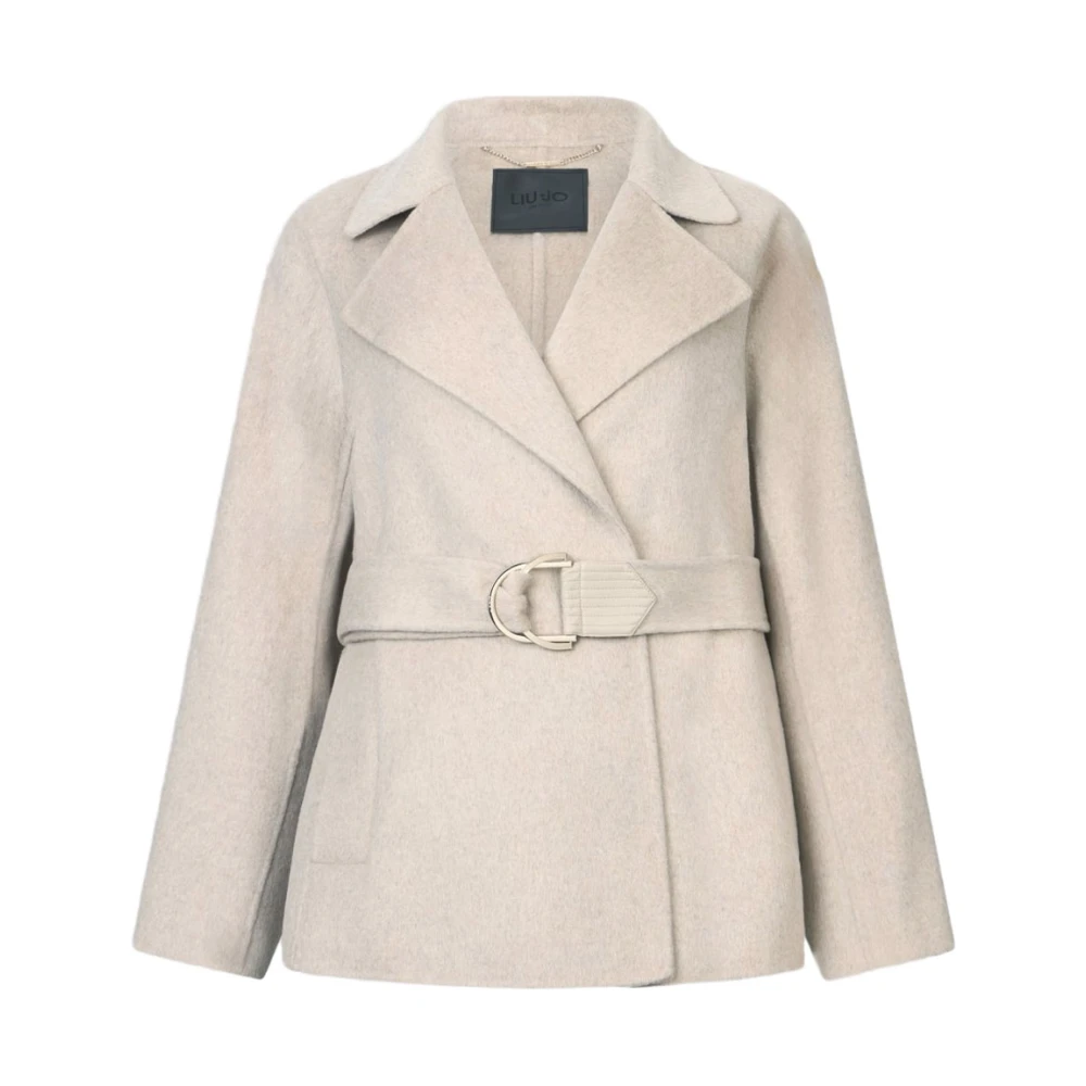 Liu Jo Women's Beige Wool Coat With Belt