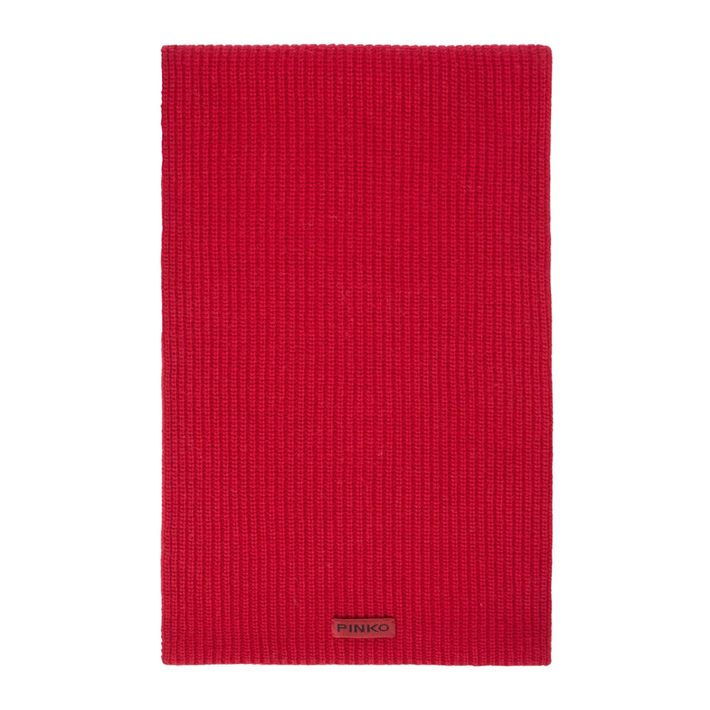 Pinko Slovenia Sciarpa Half English Rib - Female - Winter Scarves - Red - One Size - Accessories