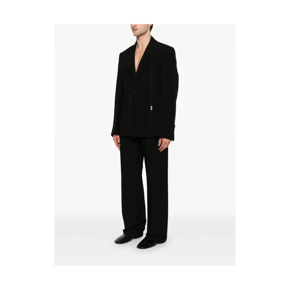 Ann Demeulemeester Zwarte knoopjas met zakken Black Heren
