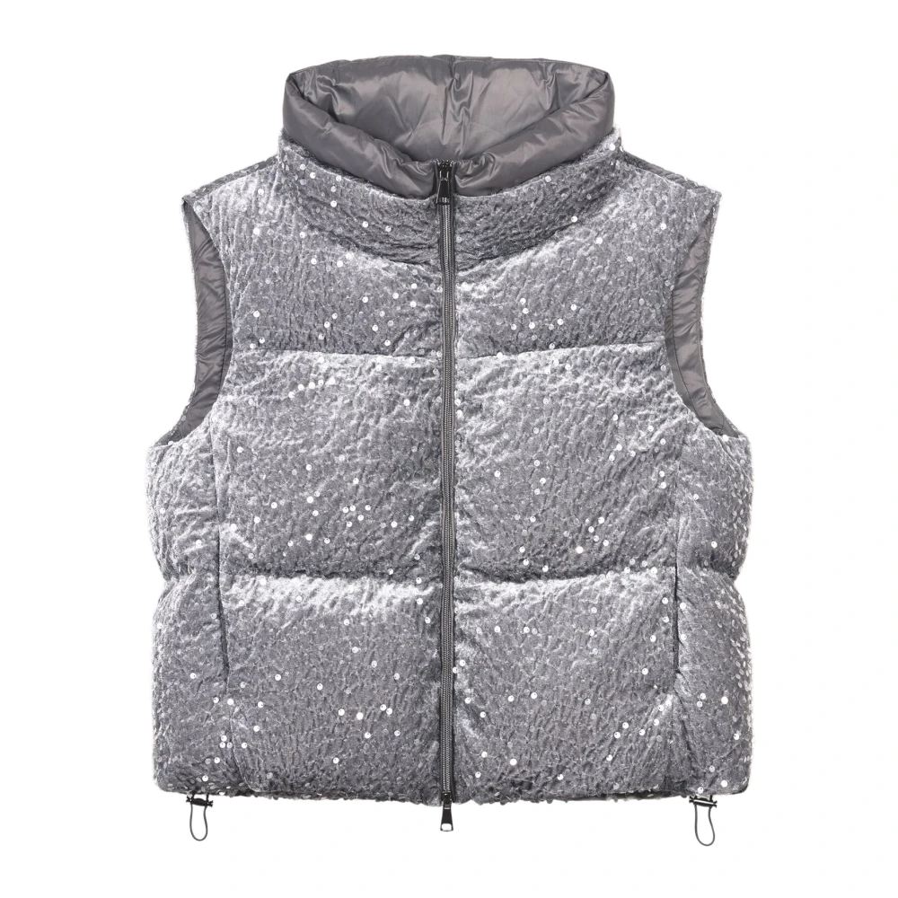 Luisa Cerano Women's Gray Warme Daunenweste - Waistcoats - L - Jackets