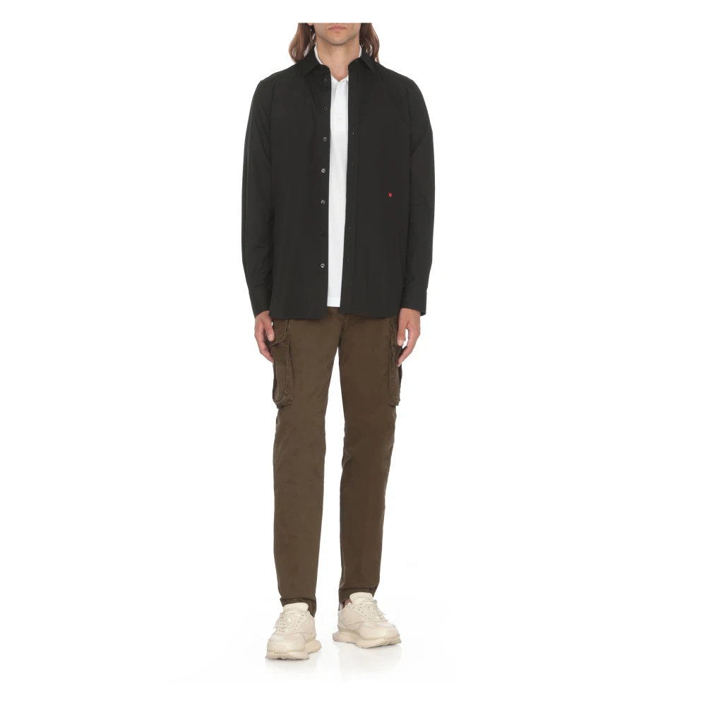 Moschino Zwarte Katoenen Overhemd met Kraag Black Heren