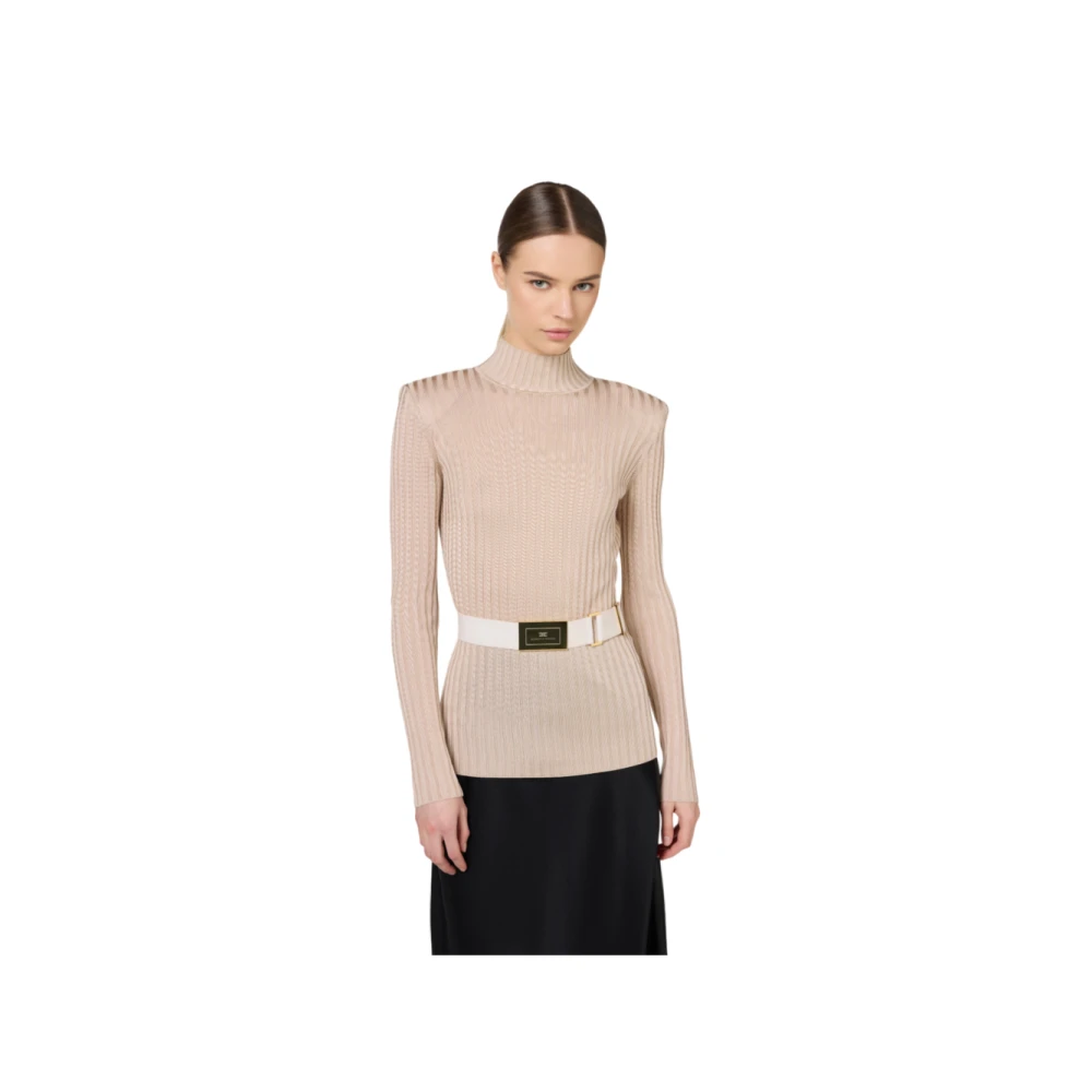 Elisabetta Franchi Stijlvolle Jurk Collectie Beige Dames