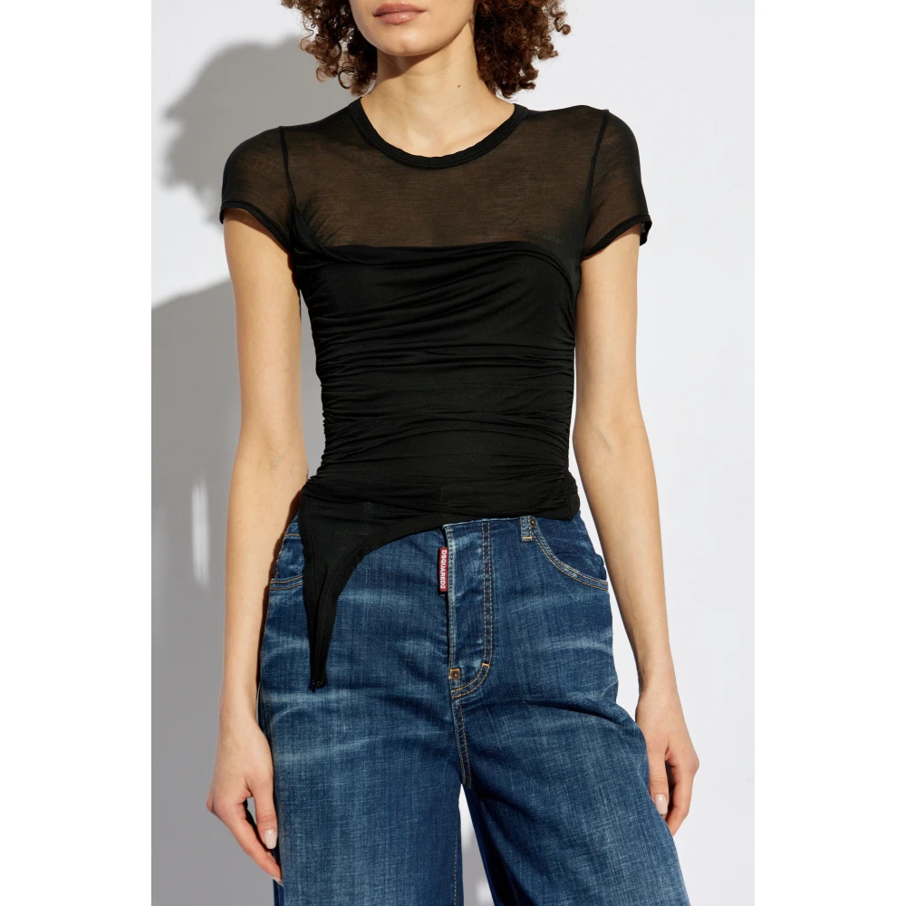 Dsquared2 Draped top Black Dames
