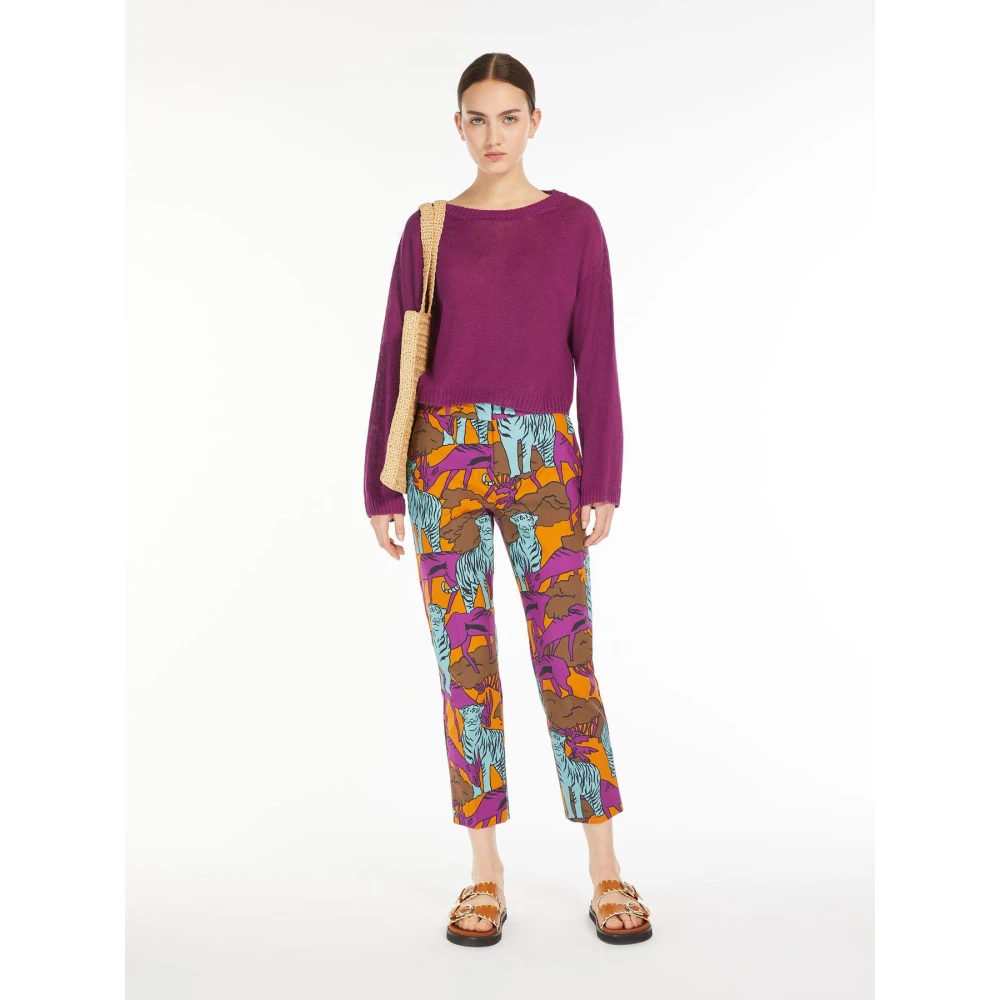 Max Mara Weekend Round-neck Knitwear Purple Dames
