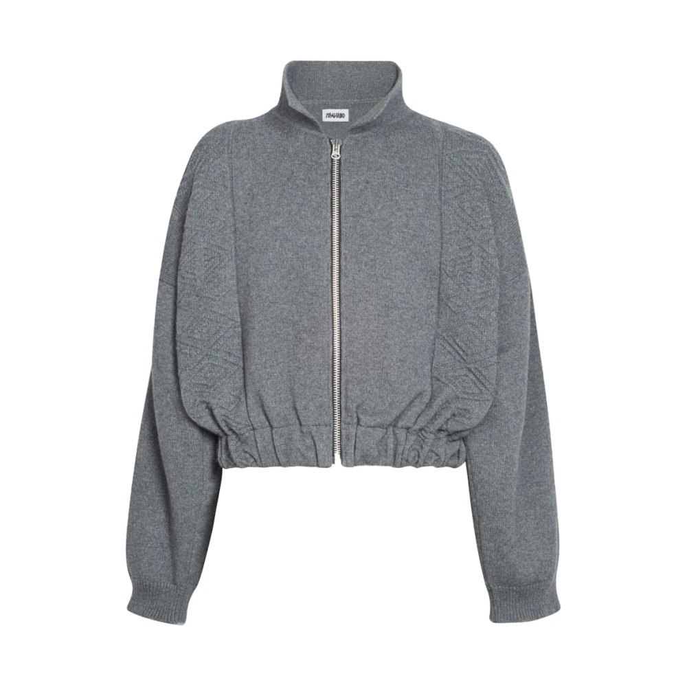 Magliano Grijze Gebreide Jas met Hoge Hals Gray Heren