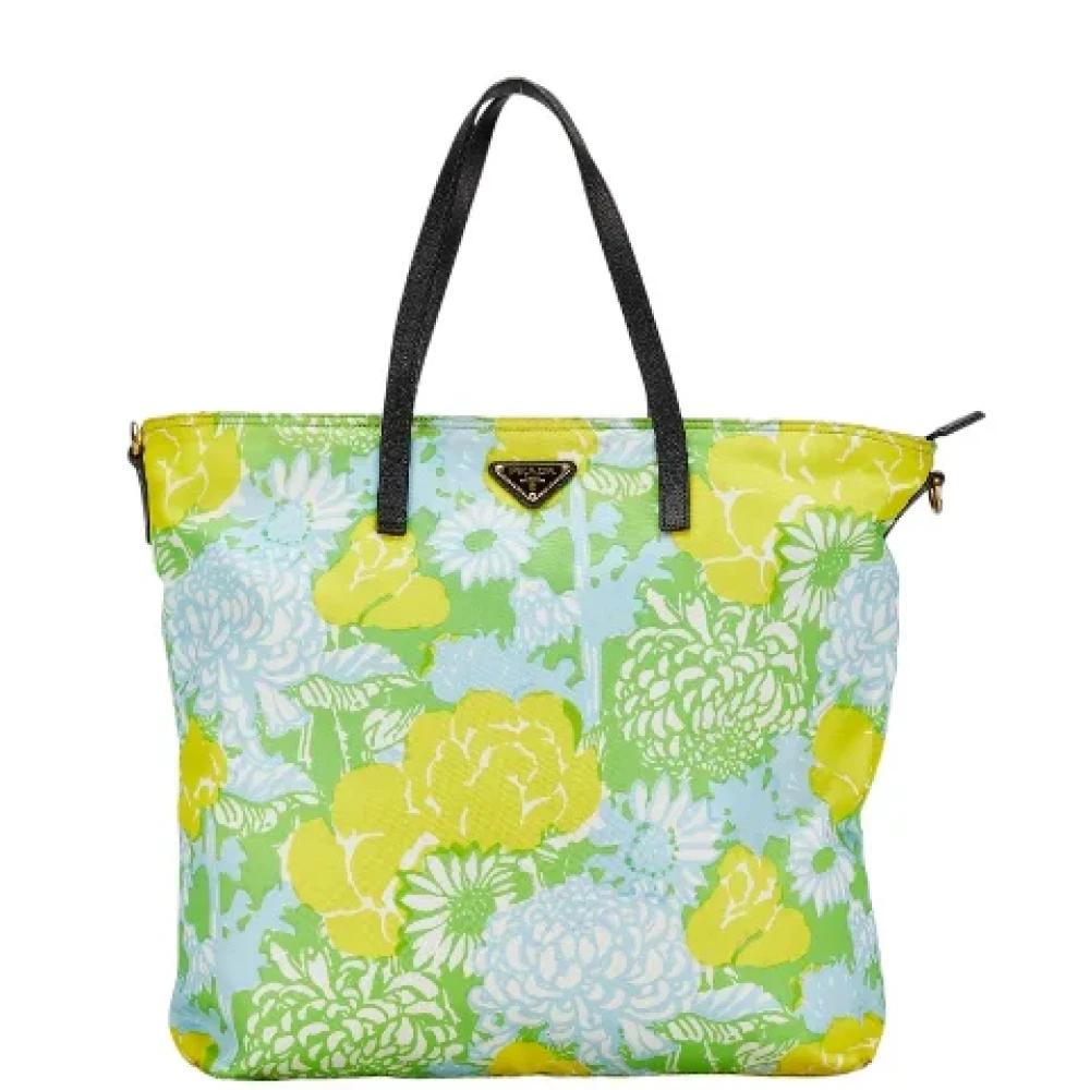 Prada Vintage Pre-owned Canvas prada-bags Green Dames