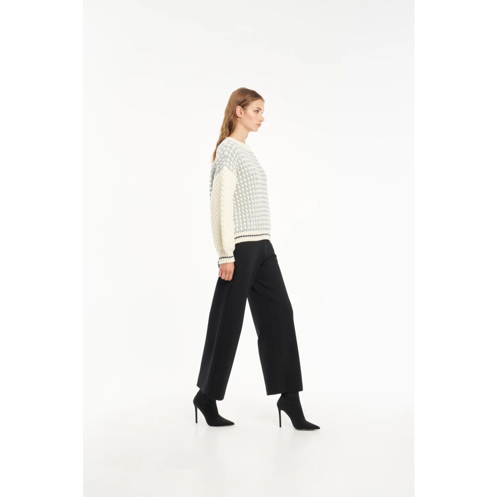 Vicario Cinque Ontspannen Elegante Wijde Broek Black Dames