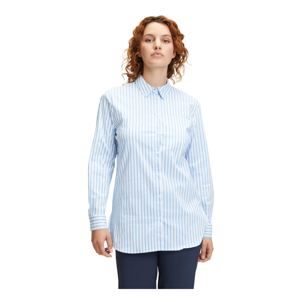 Betty & Co Gestreepte Lange Blouse Blue Dames