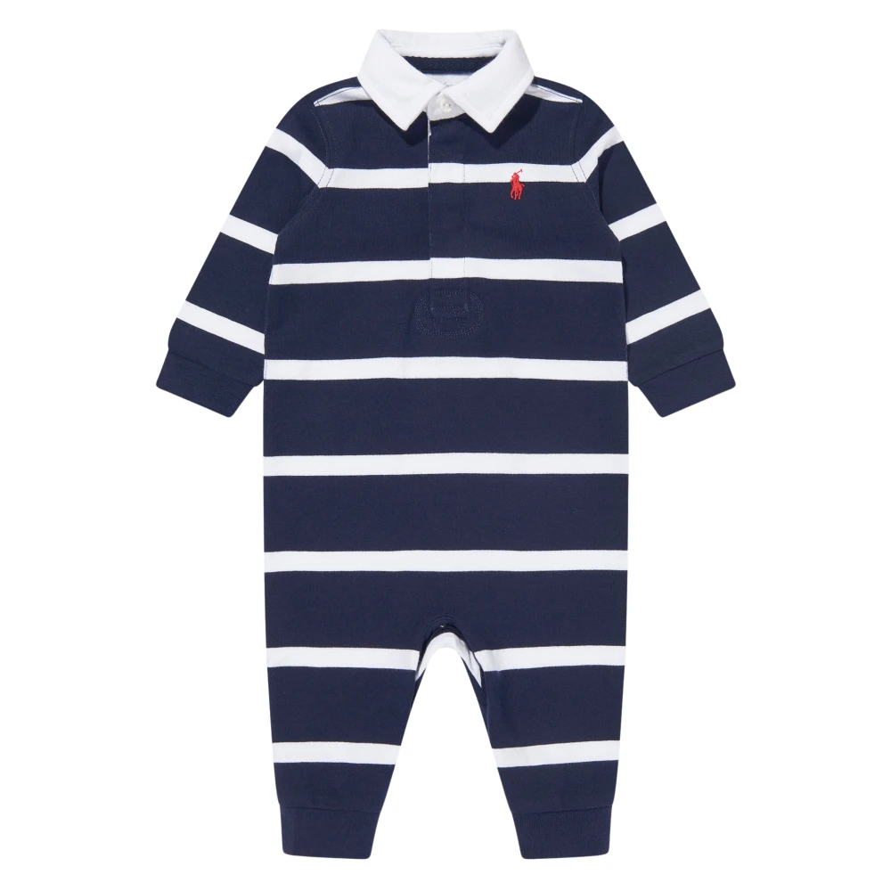 Ralph Lauren , Bodies & Sets, Male, Blue, 3 M, Striped Rugby Romper