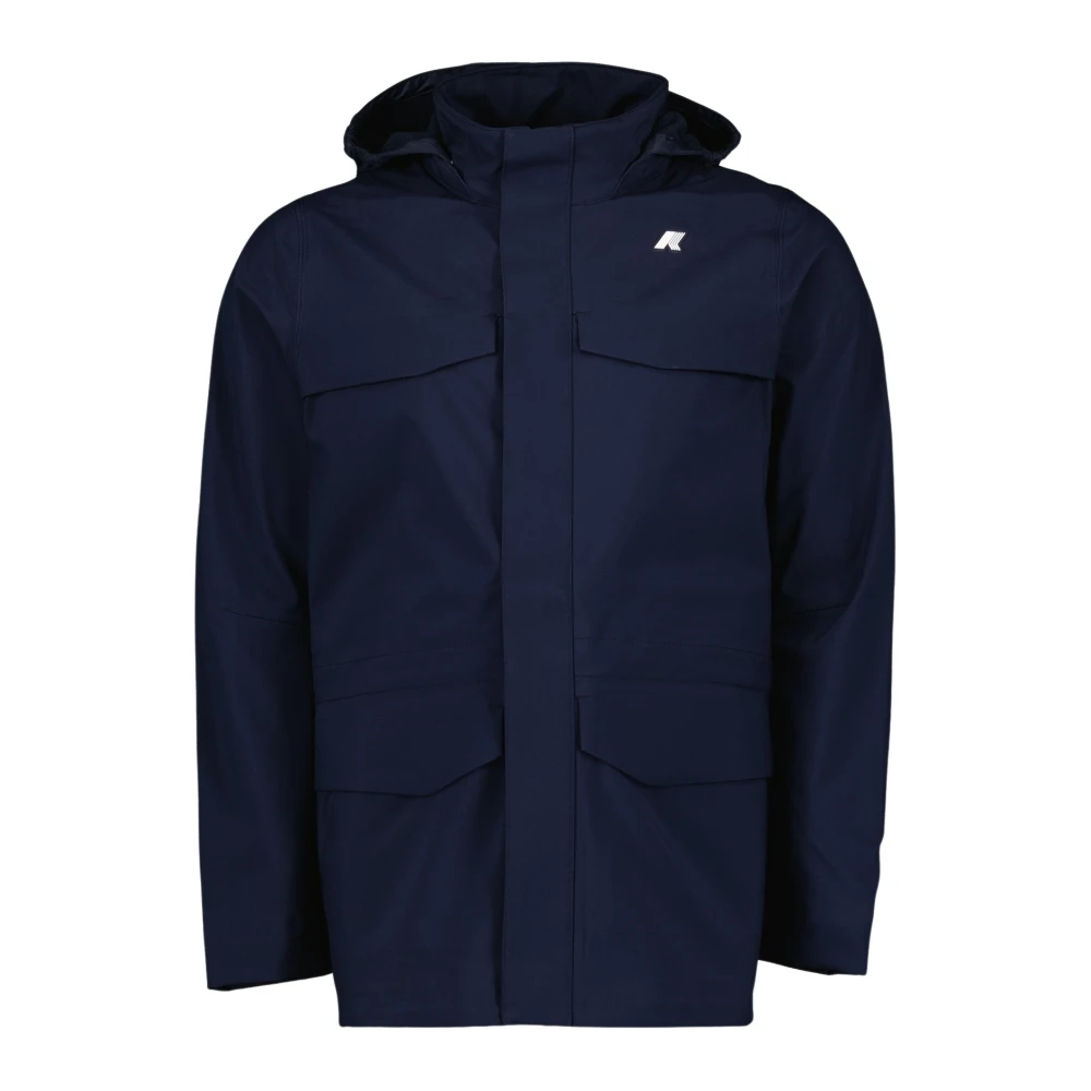 K-Way Men's Blue Rain Jackets, 2XL, Manphy Bonded Parka