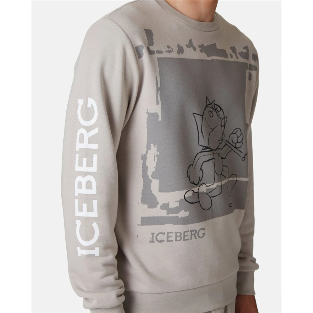Iceberg Sweatshirt met cartoonafbeelding Gray Heren