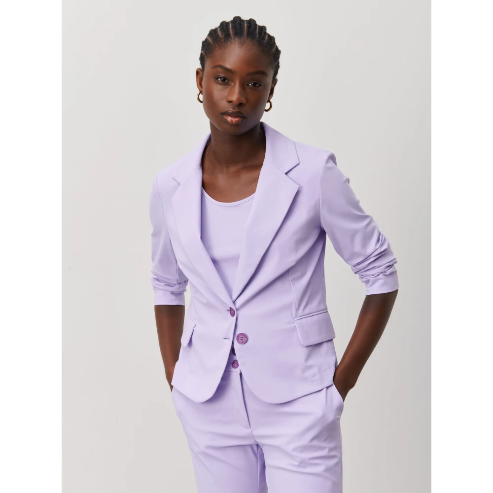 Jane Lushka Ademende Jersey Blazer | Moderne Pasvorm Purple Dames