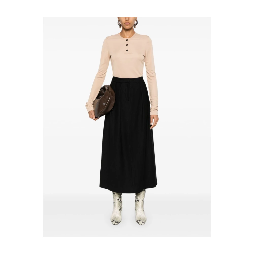 Fabiana Filippi Elegante Geplooide Rok voor Vrouwen Black Dames