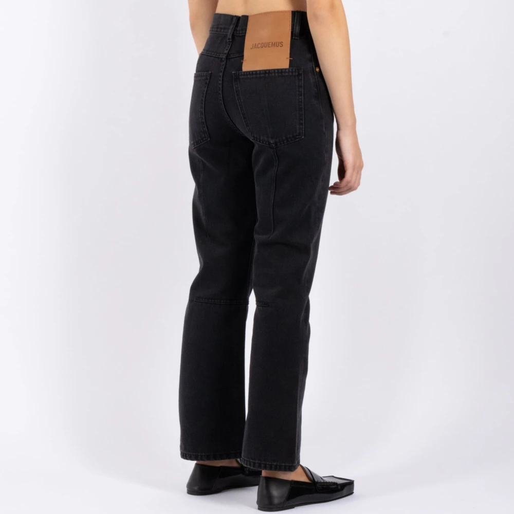 Jacquemus Zwarte Straight Denim Jeans Black Dames