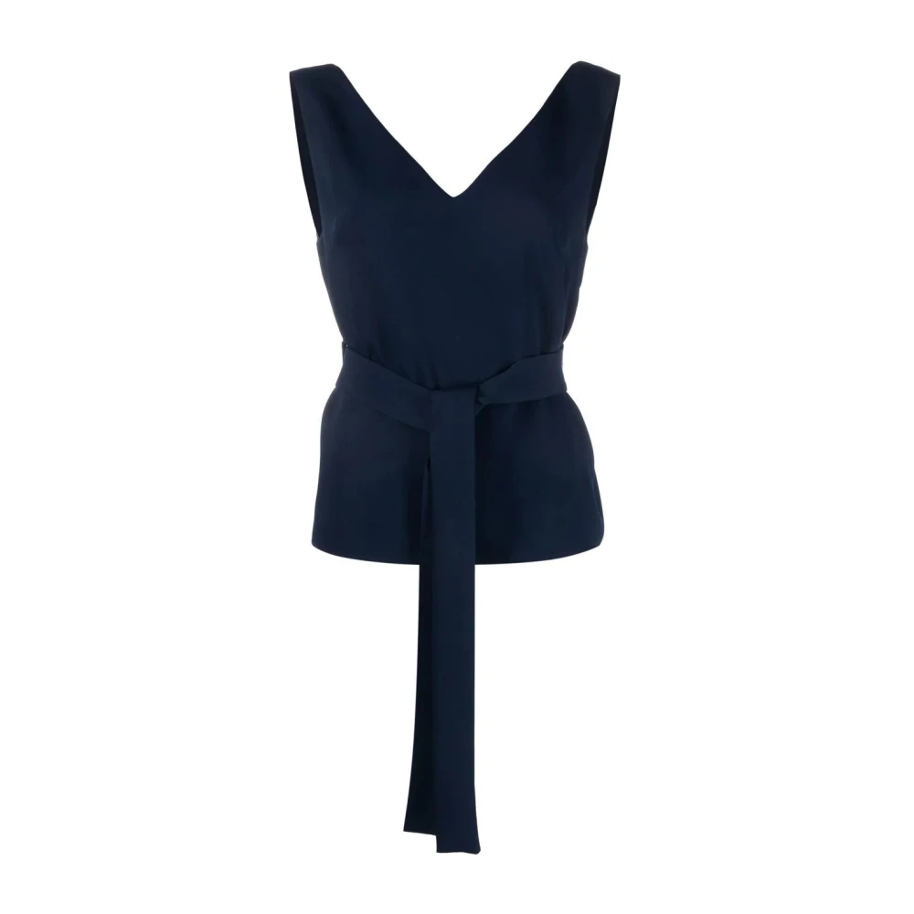 P.a.r.o.s.h. Blauwe Polyester Blouse V-nesk Stijl Blue Dames