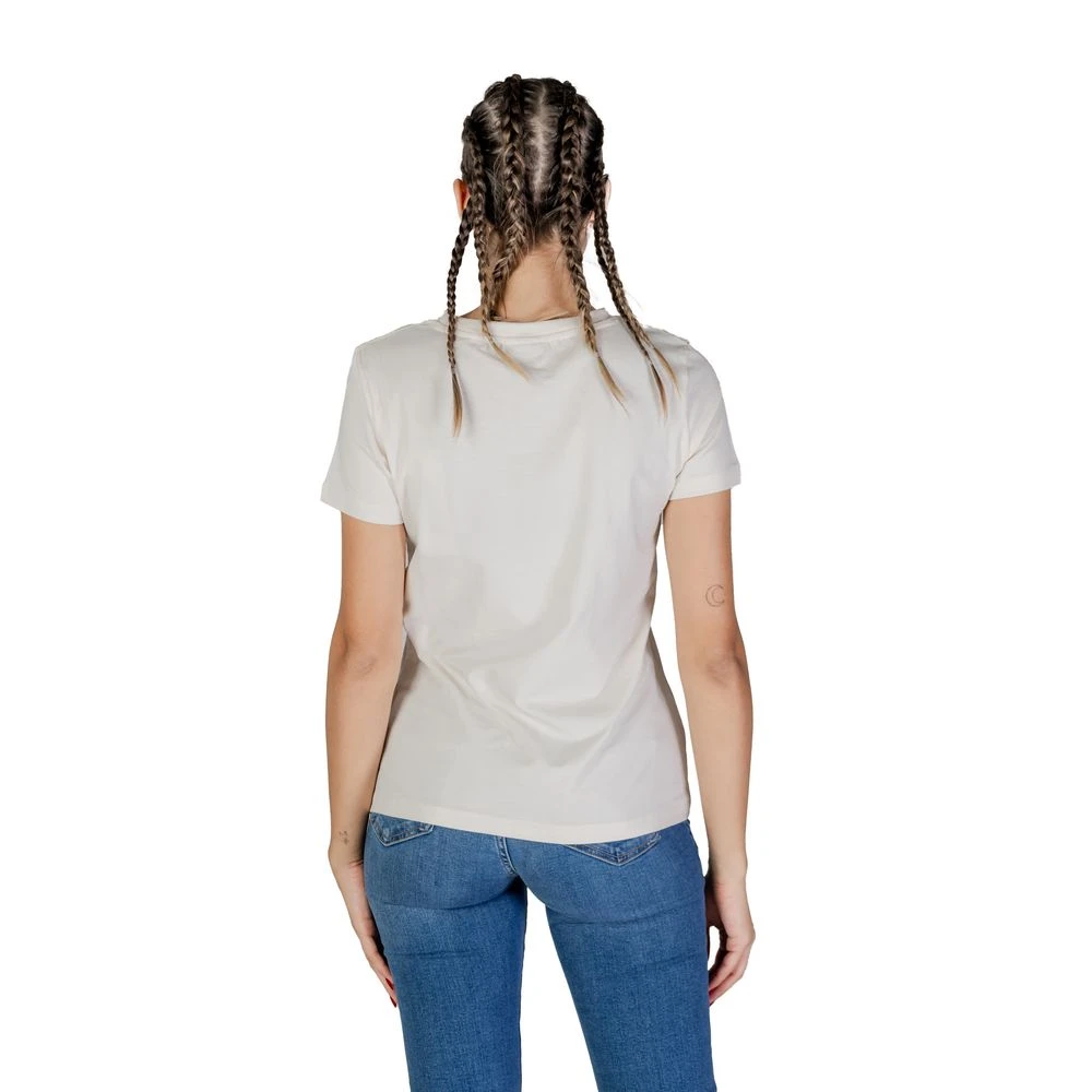Guess Crème Katoenen T-shirt Lente Zomer Collectie White Dames