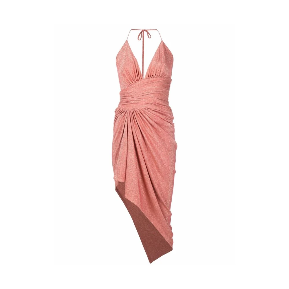 Alexandre Vauthier Roze Lurex Asymmetrische Jurk Pink Dames