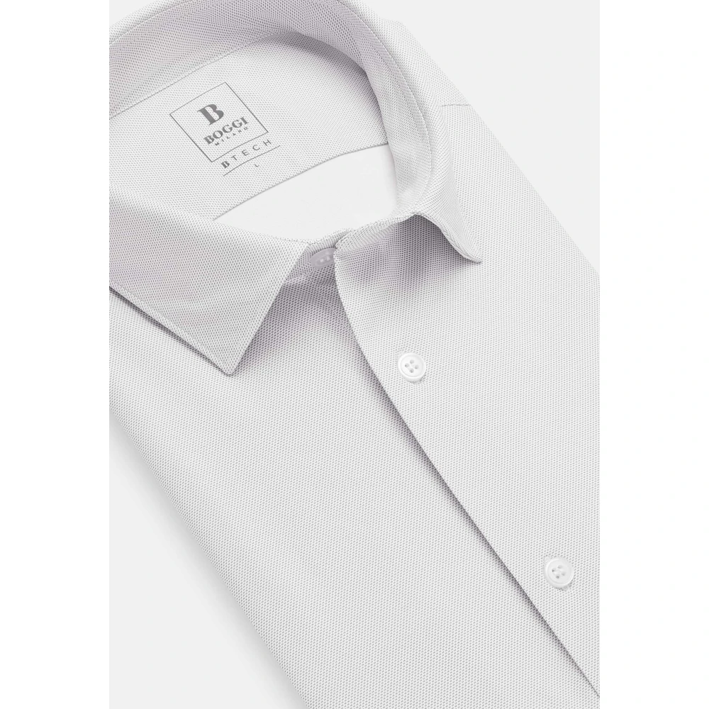 Boggi Milano Slim Fit Stretch Nylon Shirt Beige Heren