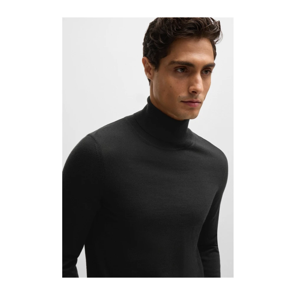 Hugo Boss Wollen Coltrui Slim Fit Black Heren