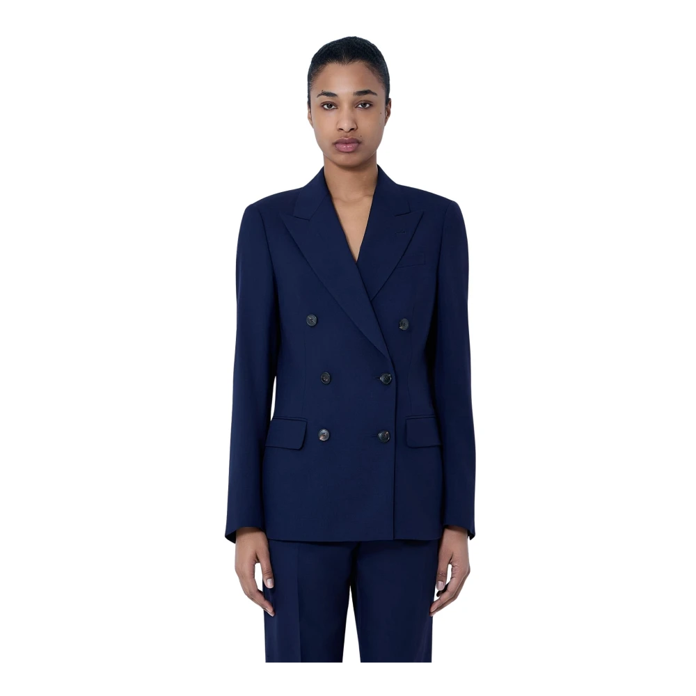 Dries Van Noten Women's Blue Blazers, 2XS, Double-Breasted Wool Blazer