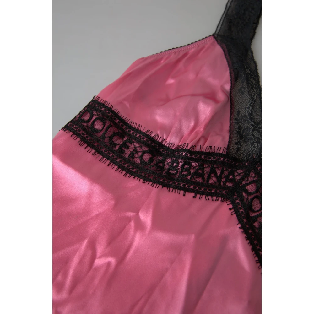 Dolce & Gabbana Roze Kant Zijden Camisole Top Pink Dames