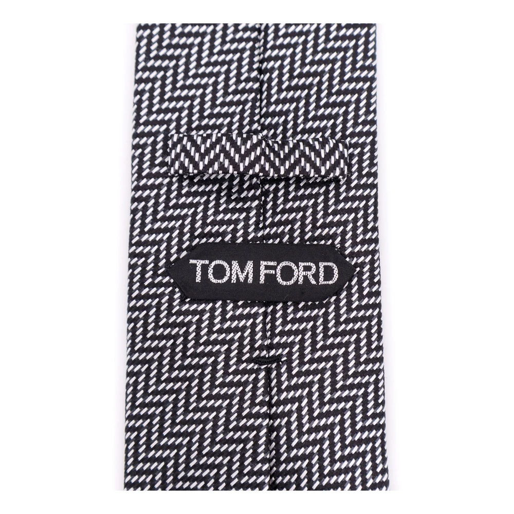 Tom Ford Zijden Micro-Patroon Stropdas Black Heren