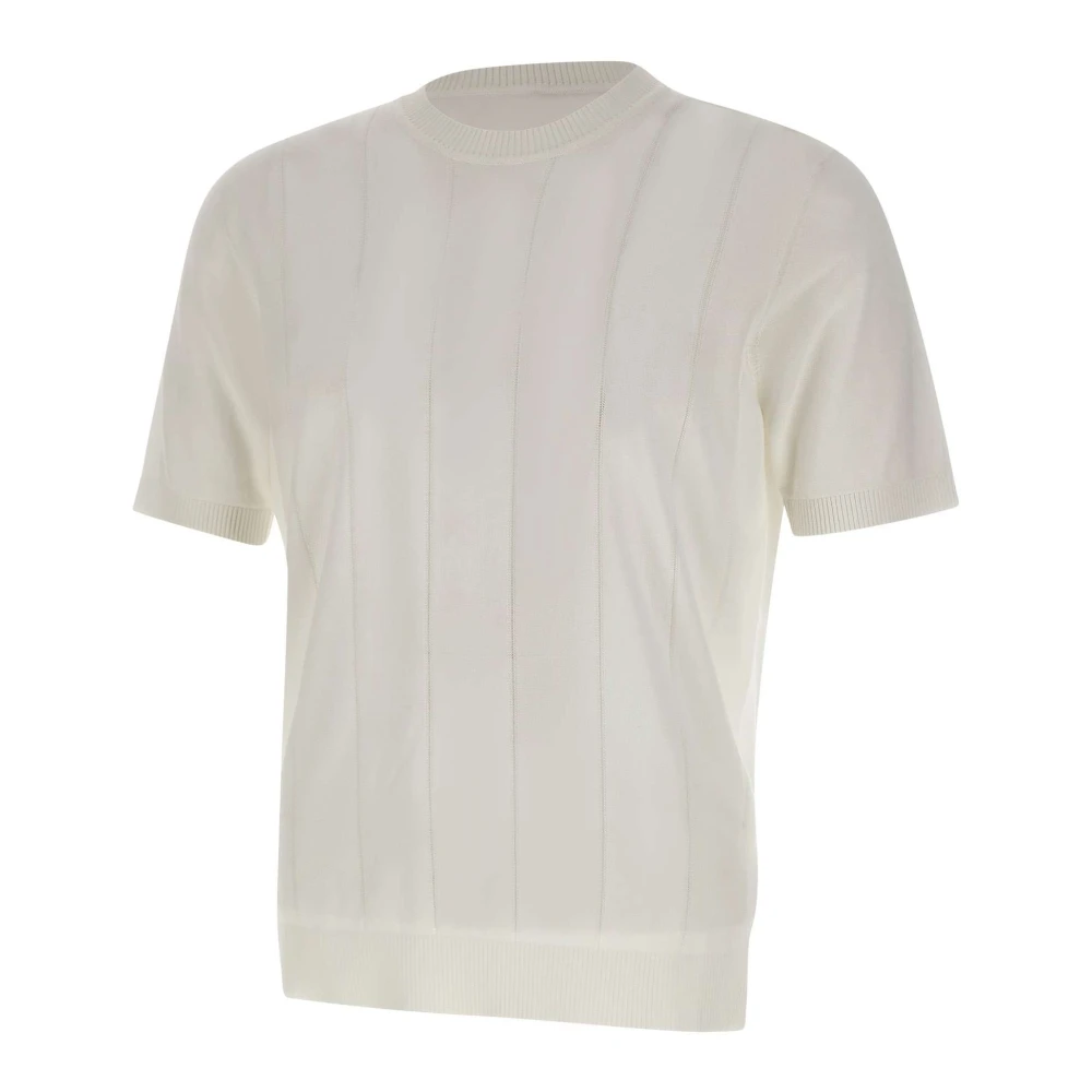 Kangra Vit Rundhalsad Kortärmad Tröja