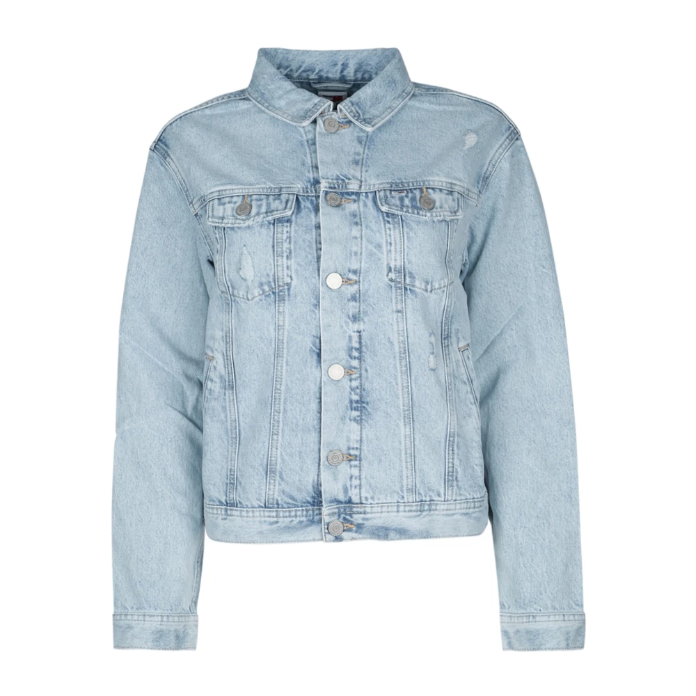 Tommy Jeans Stijlvolle Jas voor Mannen Blue Dames
