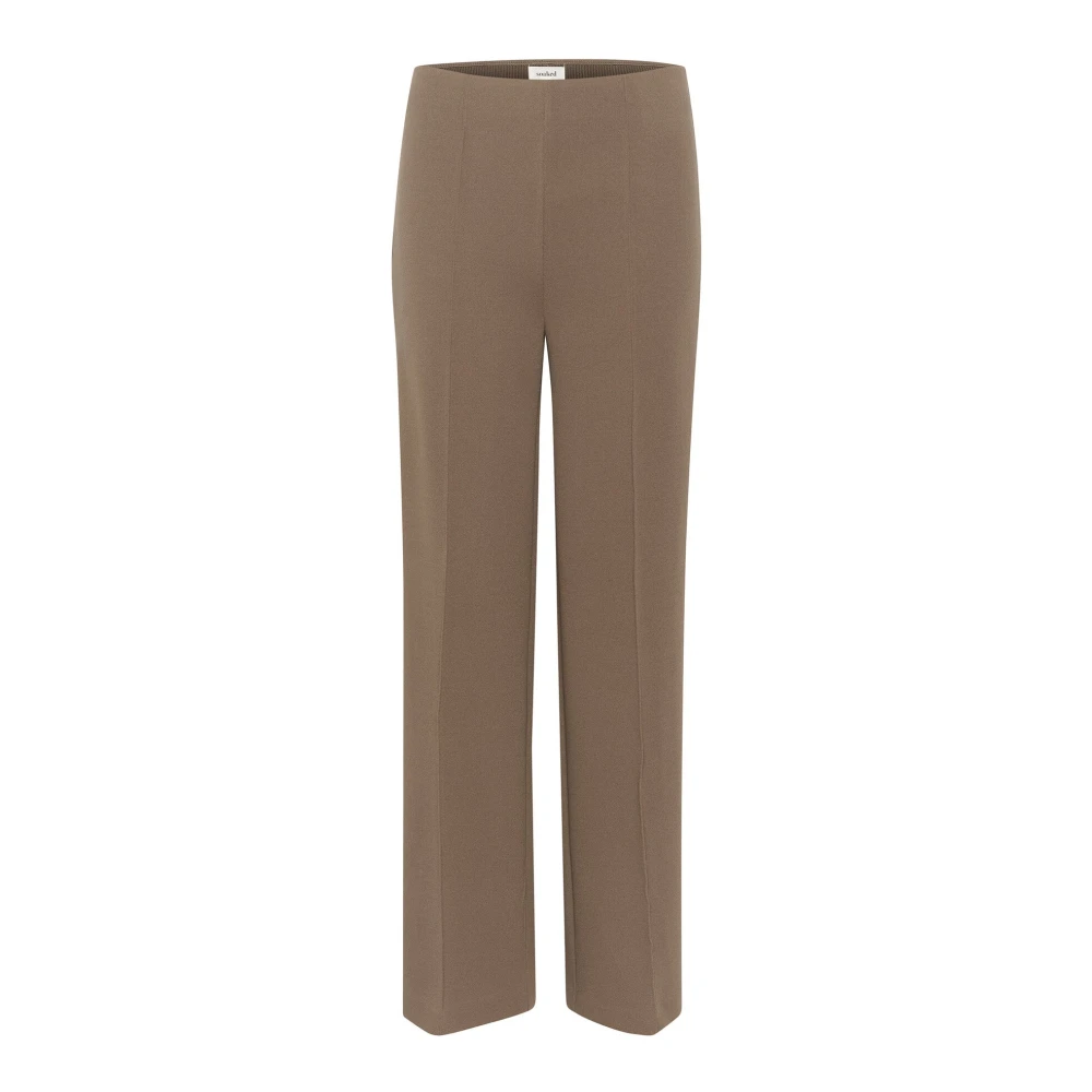 Soaked In Luxury Mujer Pantalones De Pierna Recta Con Cintura Elástica Morel