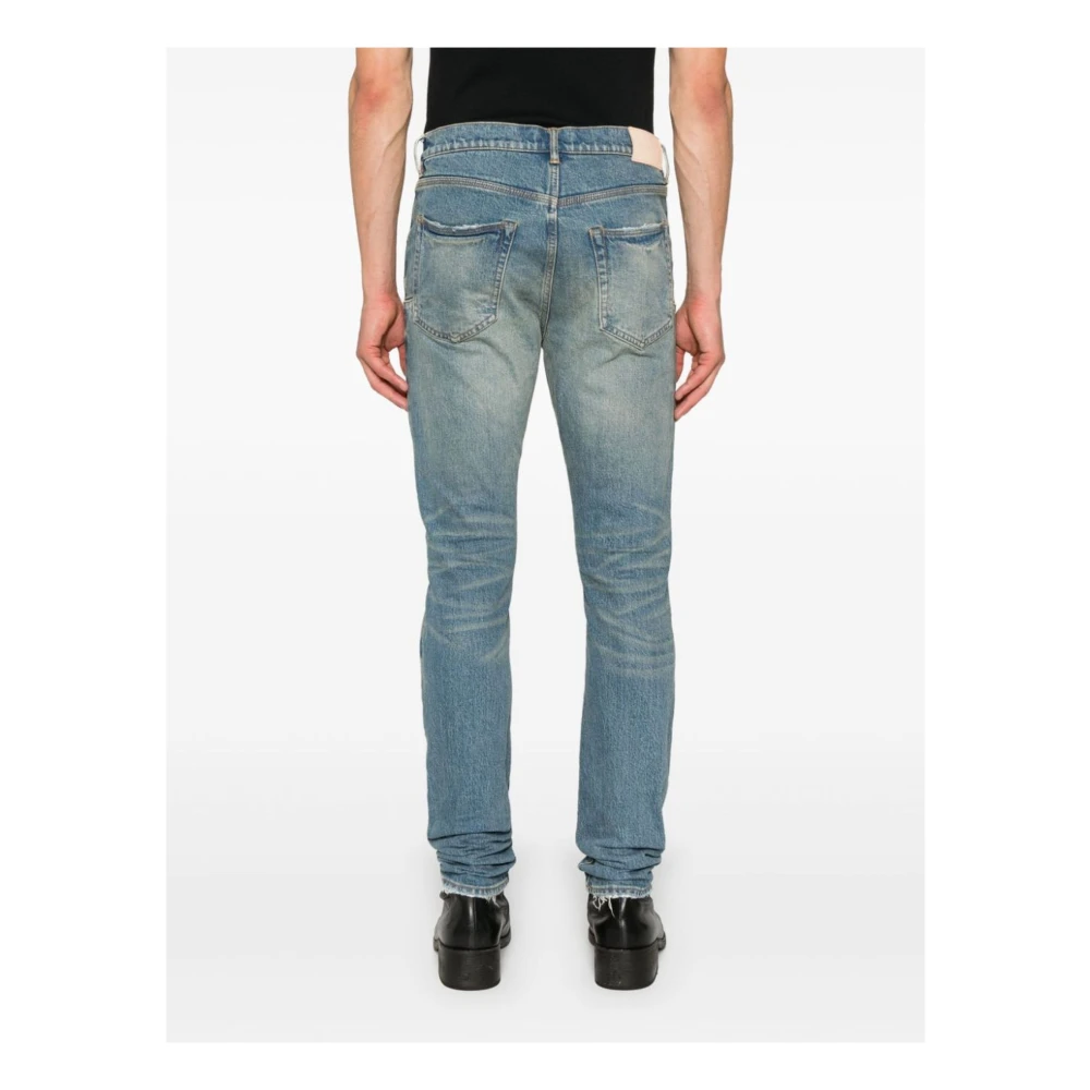 Purple Brand Blauwe Slim Fit Distressed Denim Jeans Blue Heren