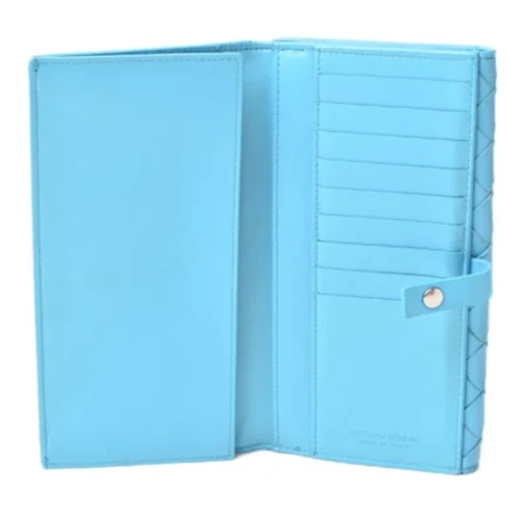 Bottega Veneta Vintage Pre-owned Leather wallets Blue Dames