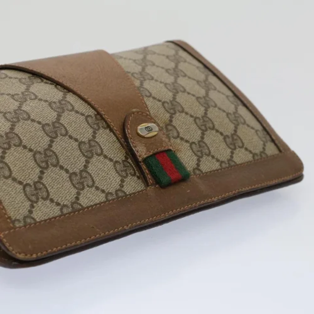 Gucci Vintage Pre-owned Canvas clutches Beige Dames