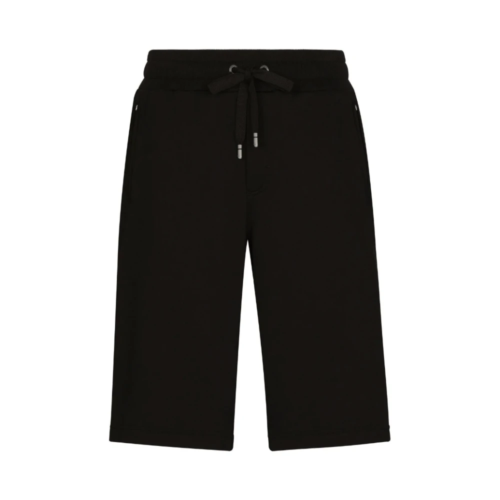 Dolce & Gabbana Logo-Plaque Jersey Shorts Black Heren