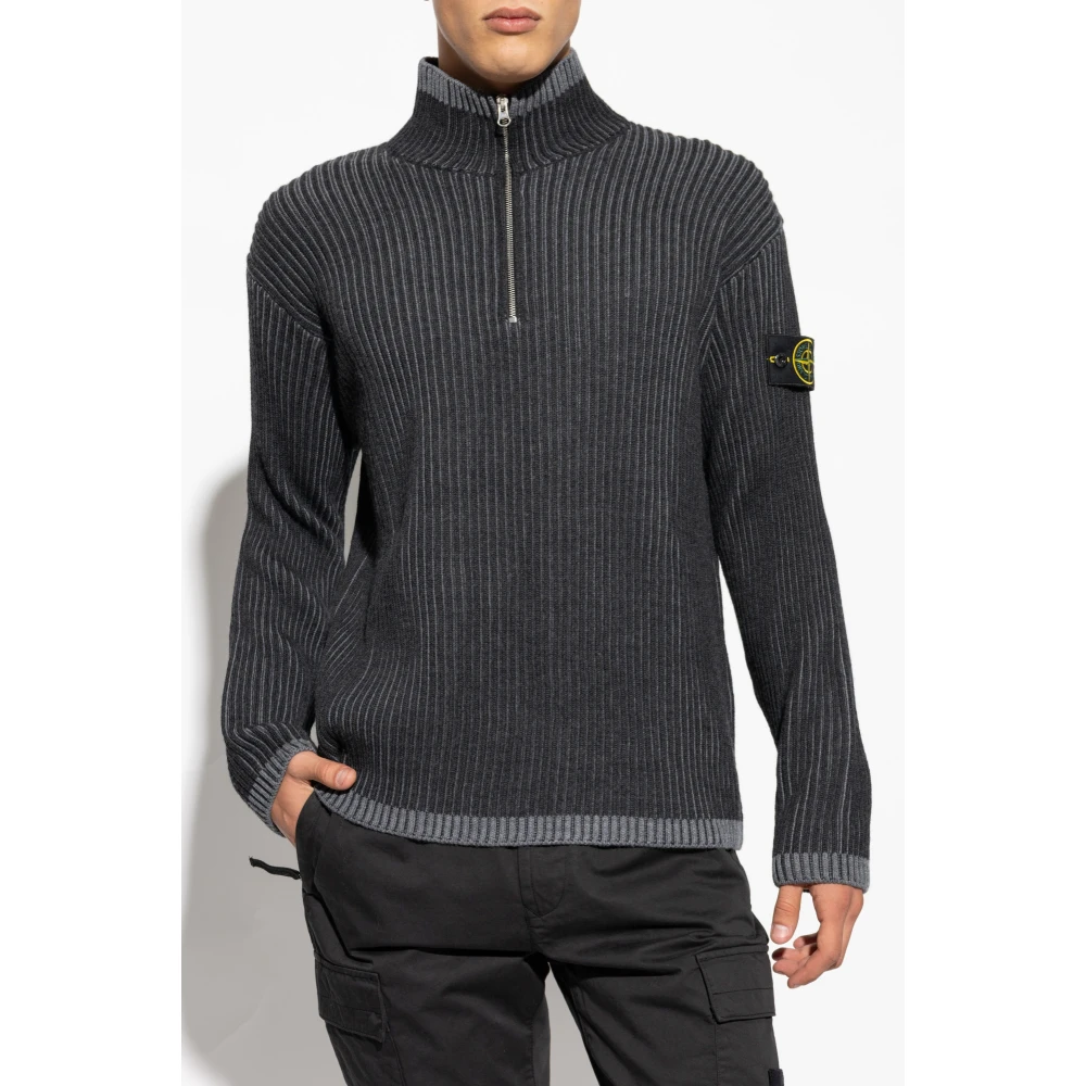 Stone Island Geribbelde trui Gray Heren