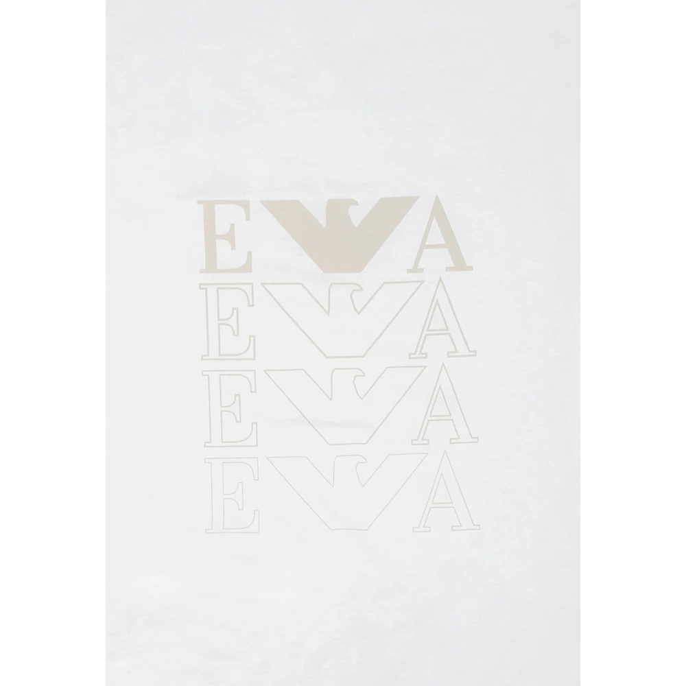 Emporio Armani Wit Katoenen Deken met Adelaar Ontwerp Beige Dames