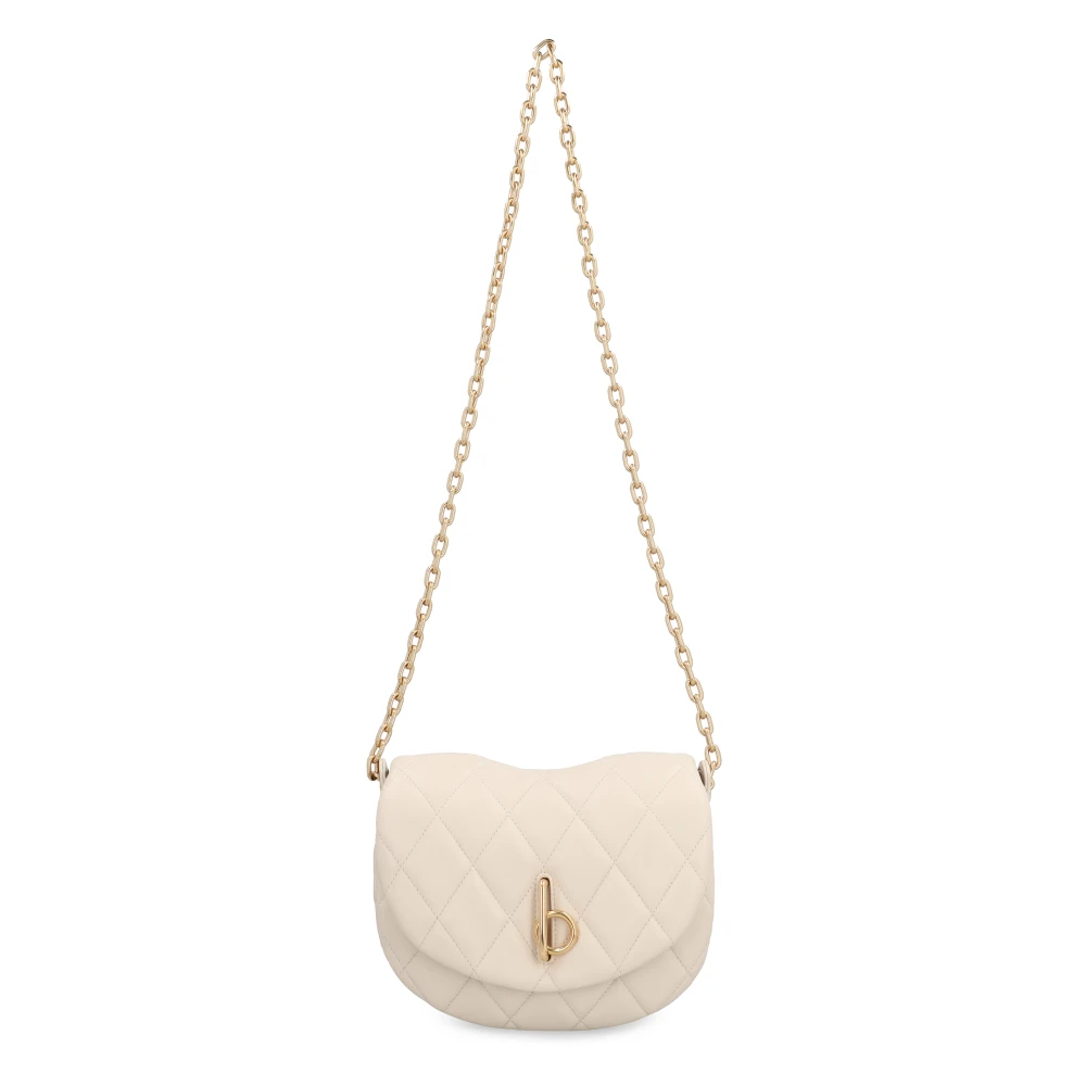 Burberry Gestikte Leren Rocking Horse Tas Beige Dames