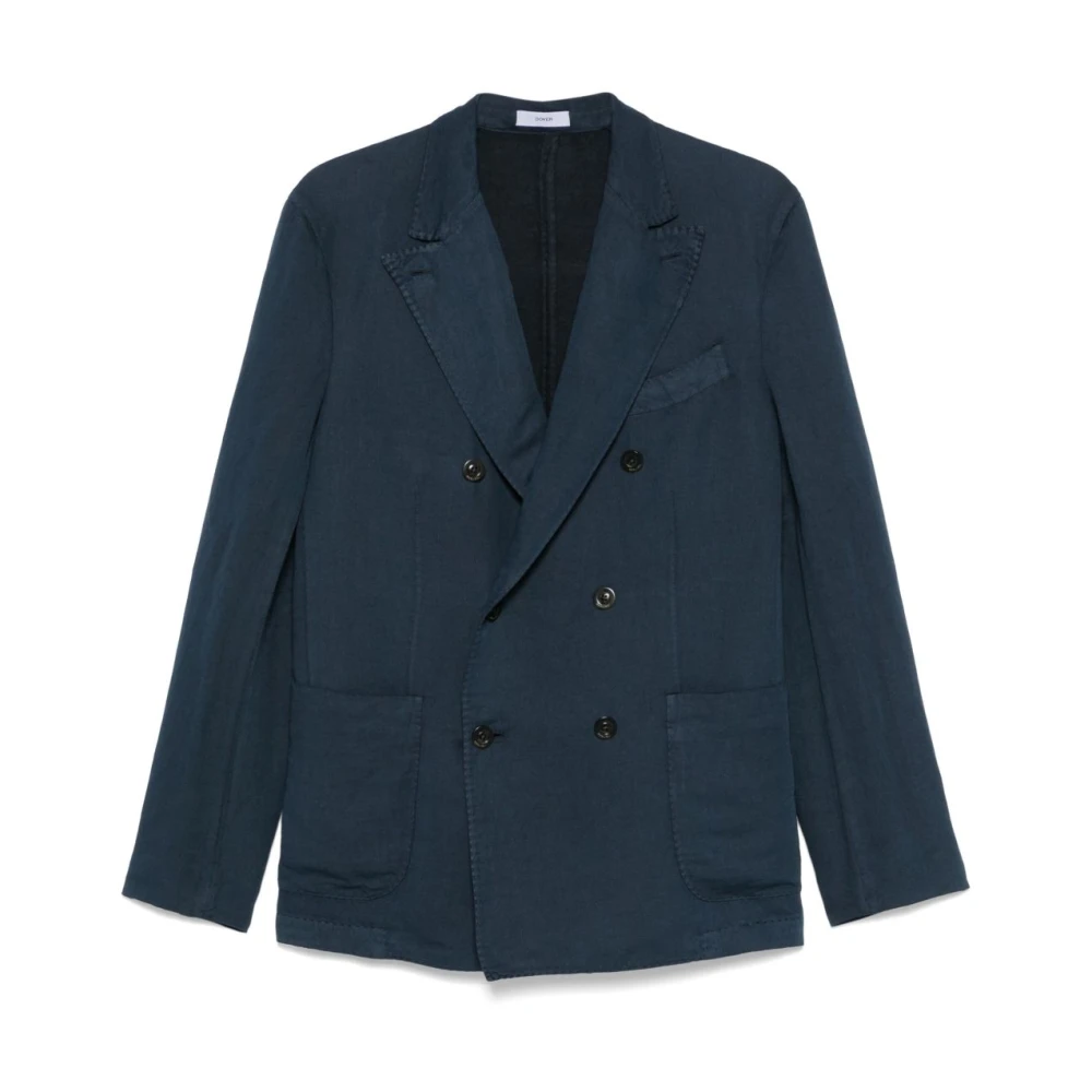 Boglioli Ocean Blue Double-Breasted Blazers Blue Heren
