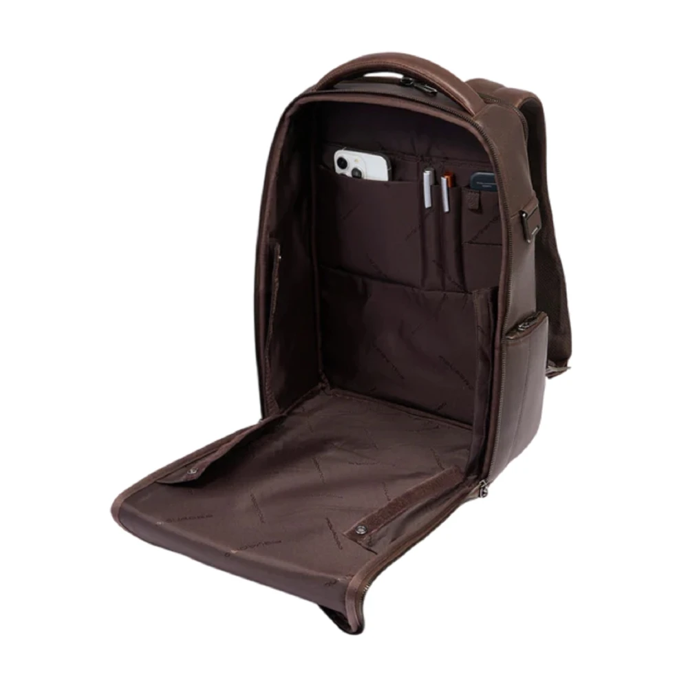 Piquadro Donkerbruine reisrugzak voor pc en iPad Pro Brown Heren